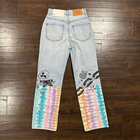 BDG x Isabel Urban Outfitters Cowboy Denim Jeans 5 Tie Dye Blue Size 24 - Picture 4 of 14
